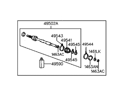 Hyundai 49607-33E00-RM Reman Cv Axle RH