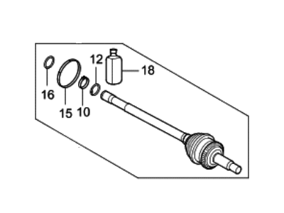 Hyundai 49526-D3100 Joint & Shaft Kit-Front Axle W