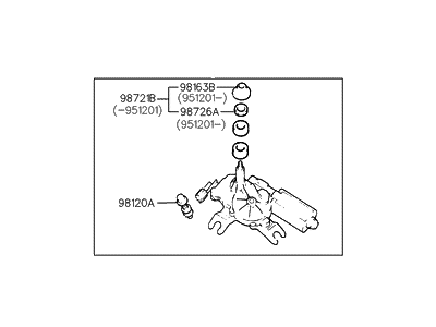 Hyundai 98700-29610 Rear Wiper Motor & Linkage Assembly