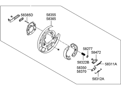 Hyundai 58270-2H300 Brake Assembly-Parking Rear, RH