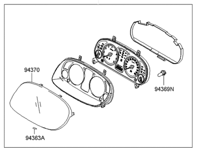 Hyundai 94011-3L505 Cluster Assembly-Instrument(KPH)
