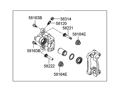 Hyundai 58300-1G300 Disc Brake Assembly-Rear, LH