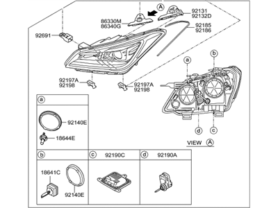 Hyundai 92102-B1000 Headlamp Assembly, Right