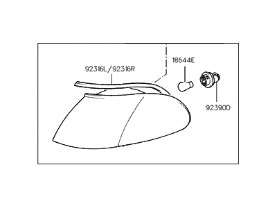 Hyundai 92302-34050 Lamp Assembly-Front Combination, RH