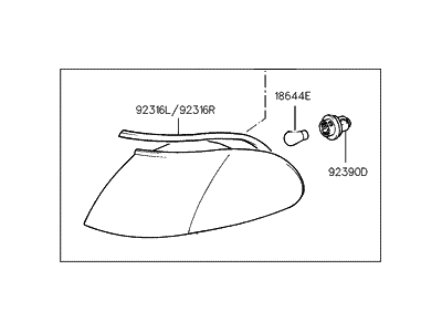 Hyundai 92301-34050 Lamp Assembly-Front Combination, LH