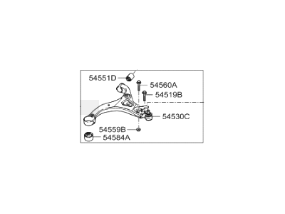 Hyundai 54500-3J000 Arm Complete-Front Lower, LH