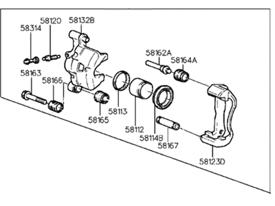 Hyundai 58180-24A00 CALIPER Kit-Front Brake, LH