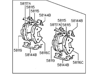 Hyundai 58101-23A10 Front Disc Brake Pad Kit