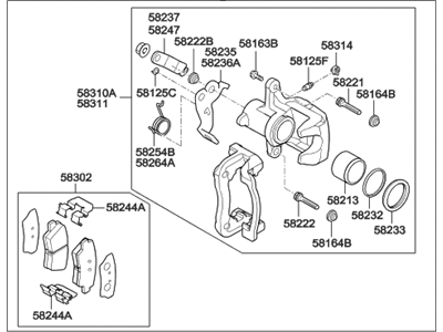 Hyundai 58230-3X300 Brake Assembly-Rear Wheel, RH