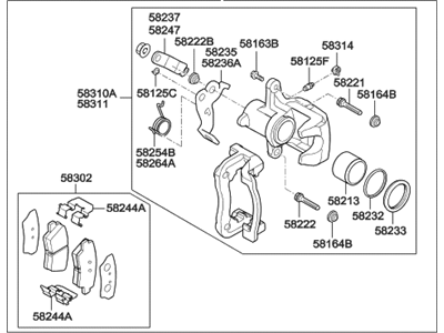 Hyundai 58210-3X300 Brake Assembly-Rear Wheel, LH