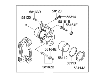 Hyundai 58190-2VA00 CALIPER Kit-Front Brake, RH