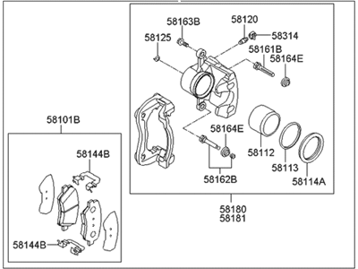 Hyundai 58110-2V200 Brake Assembly-Front, LH