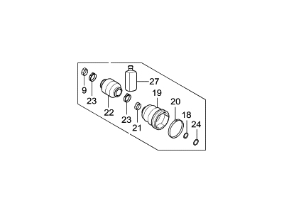 Hyundai 49597-3X1A0 Damper Kit-Front Axle Dynamic, RH