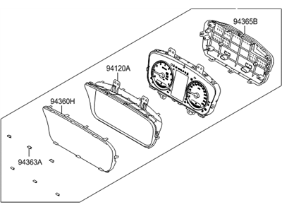 Hyundai 94011-E6201 Cluster Assembly-Instrument