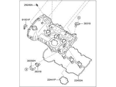 Hyundai 22410-3LTA0 Cover Assembly-Rocker, LH