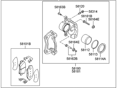 Hyundai 58130-A5000 Brake Assembly-Front, RH