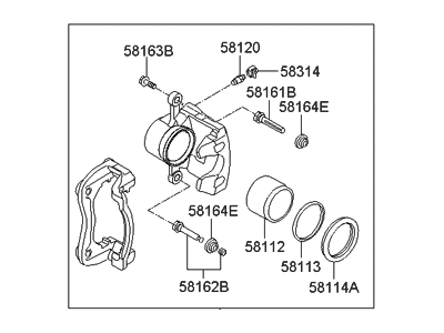 Hyundai 58190-A5A00 CALIPER Kit-Front Brake, RH