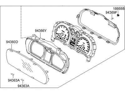 Hyundai 94001-2L025 Cluster Assembly-Instrument(Mph)