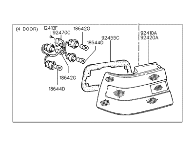 Hyundai 92401-24351-D Lamp Assembly-Rear Combination, LH