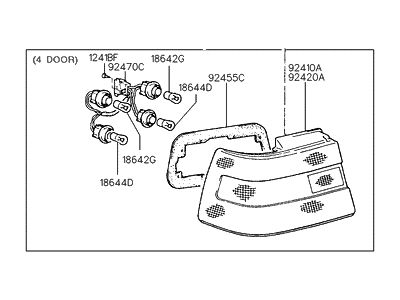 Hyundai 92401-24150 Lamp Assembly-Rear Combination, LH