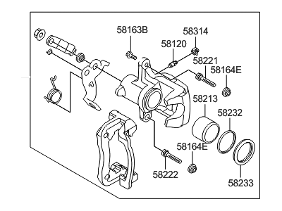Hyundai 58310-A5A20 Caliper Kit-Rear Brake, LH