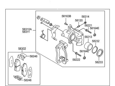 Hyundai 58300-A5300 Disc Brake Assembly-Rear, LH
