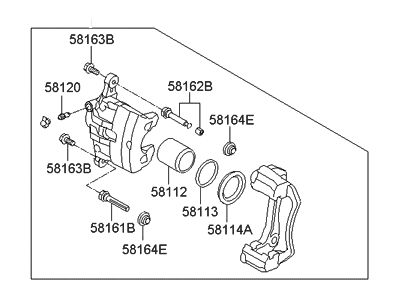 Hyundai 58180-2SA00 CALIPER Kit-Front Brake, LH