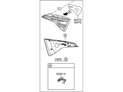 Hyundai 92404-E6120 Lamp Assembly-Rear Combination Inside, RH