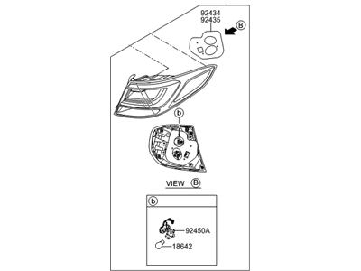 Hyundai 92402-E6120 Lamp Assembly-Rear Combination Outside, RH