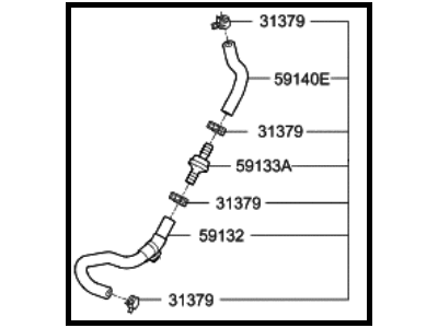 Hyundai 59130-C2400 Hose Assembly-Brake Booster Vacuum