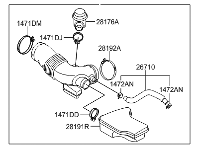 Hyundai 28130-3M150 Hose Assembly-Air Intake
