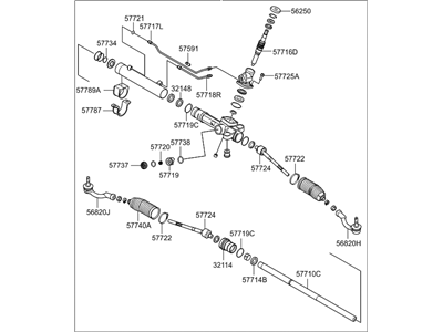 Hyundai 57700-3N600 Gear & Linkage Assembly-Power Steering