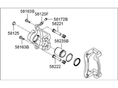 OEM Hyundai Azera Caliper Kit-Rear Brake, LH - 58310-3KAA0