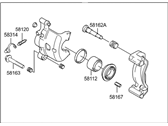 OEM 1998 Hyundai Accent CALIPER Kit-Front Brake, RH - 58181-22A00