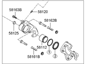 OEM 2012 Hyundai Elantra CALIPER Kit-Front Brake, RH - 58190-2LA00