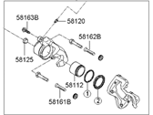 OEM 2009 Hyundai Elantra CALIPER Kit-Front Brake, LH - 58180-2LA00