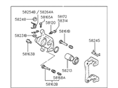 OEM Hyundai Tiburon Caliper Kit-Rear Brake, LH - 58310-29A20