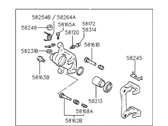 OEM 1998 Hyundai Tiburon Caliper Kit-Rear Brake, LH - 58310-29A20