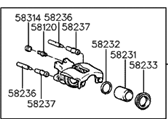 OEM 1993 Hyundai Sonata Caliper Kit-Rear Brake, RH - 58281-33A00