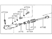 OEM 1995 Hyundai Accent Cylinder Assembly-Clutch Release - 41710-22600