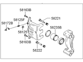 OEM 2004 Hyundai Santa Fe Caliper Kit-Rear Brake, RH - 58311-26A10