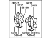 OEM 1995 Hyundai Elantra Front Disc Brake Pad Kit - 58101-29A00