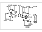 OEM 1994 Hyundai Elantra CALIPER Kit-Front Brake, RH - 58181-28B00