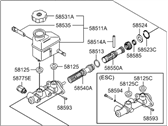 OEM 2010 Hyundai Elantra Cylinder Assembly-Brake Master - 58510-2L100