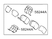 OEM 2010 Hyundai Elantra Rear Disc Brake Pad Kit - 58302-0AA00