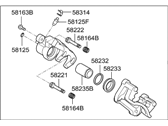 OEM 2010 Hyundai Elantra Caliper Kit-Rear Brake, RH - 58311-2HA51