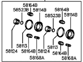 OEM 1998 Hyundai Sonata Seal Kit-Rear Disc Brake - 58303-34A10