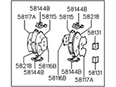 OEM 1990 Hyundai Sonata Front Disc Brake Pad Kit - 58101-34A21