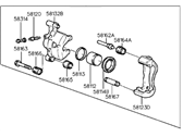 OEM 1994 Hyundai Excel CALIPER Kit-Front Brake, LH - 58180-24A00