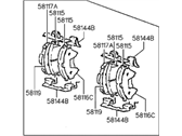 OEM 1994 Hyundai Scoupe Front Disc Brake Pad Kit - 58101-24C00